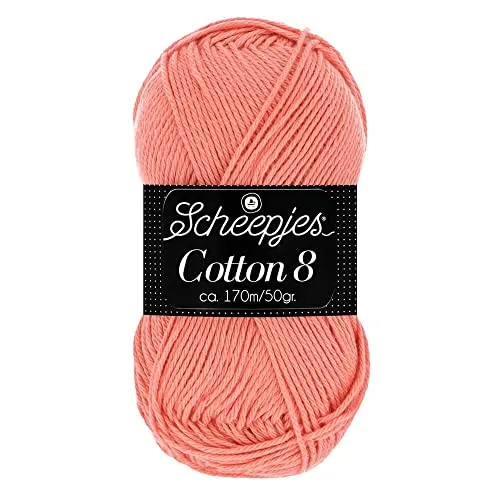 Scheepjes Cotton 8 Baumwollgarn 50g 170m lachs Nadel 3mm