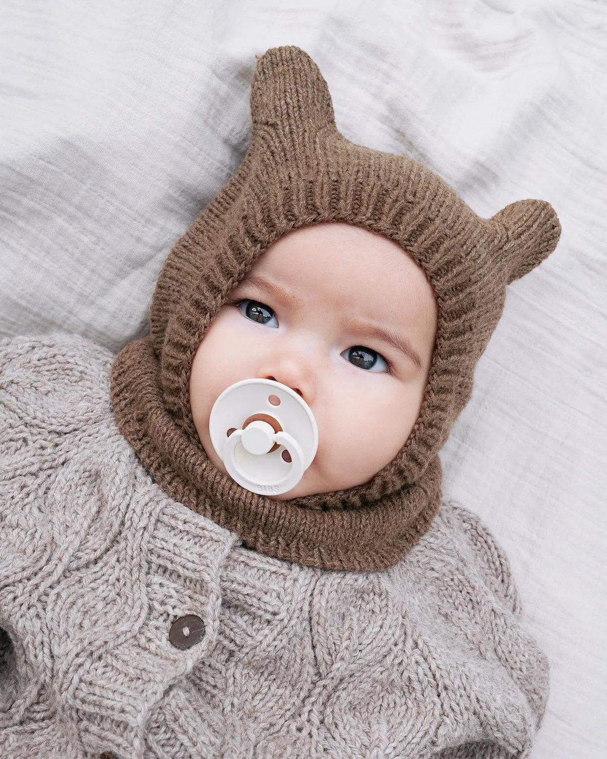 Knitting for Olive Baby Bear Balaclava Anleitung 6 Mon-8 J