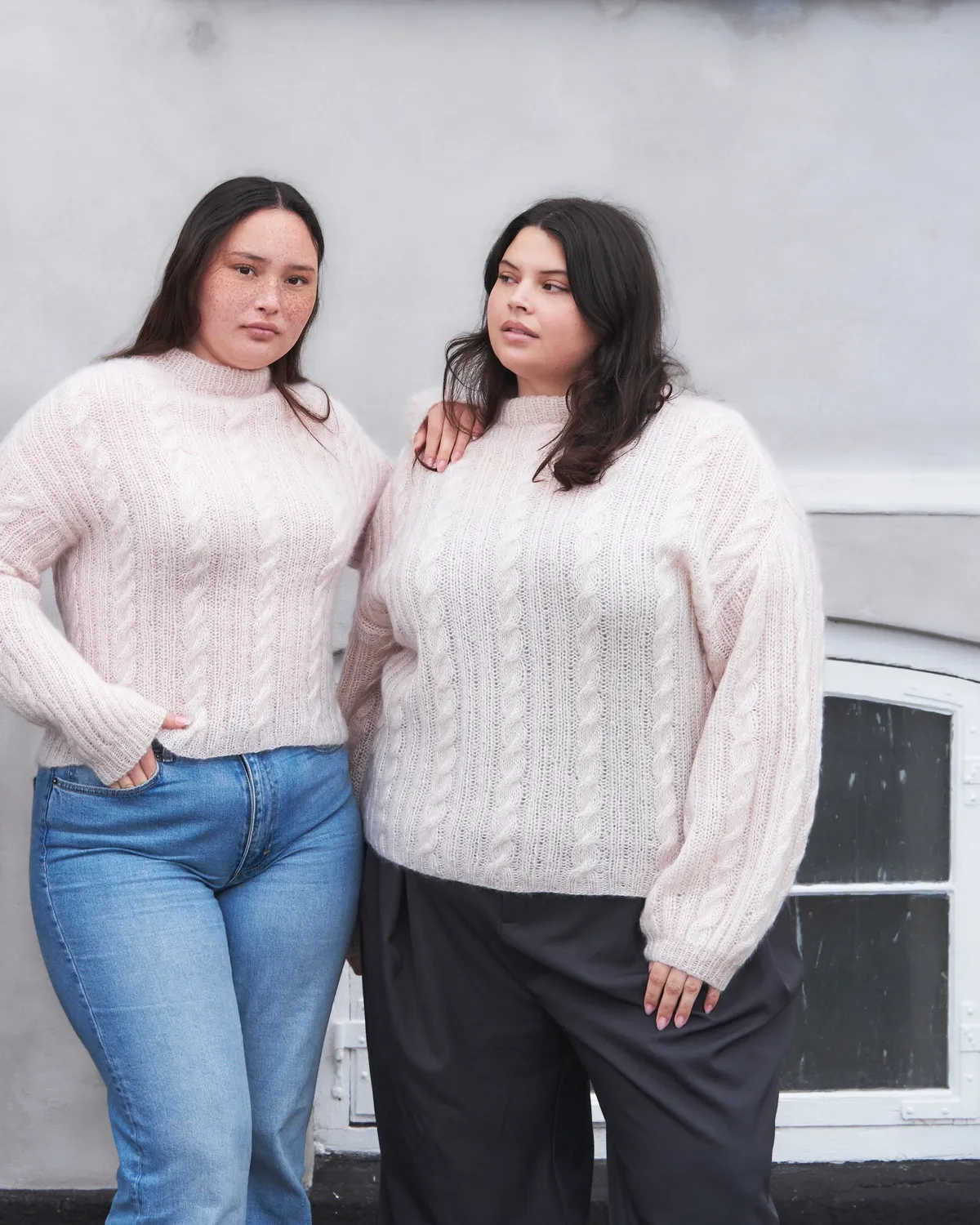 Knitting for Olive Ribbed Cable Sweater Strickanleitung Pullover