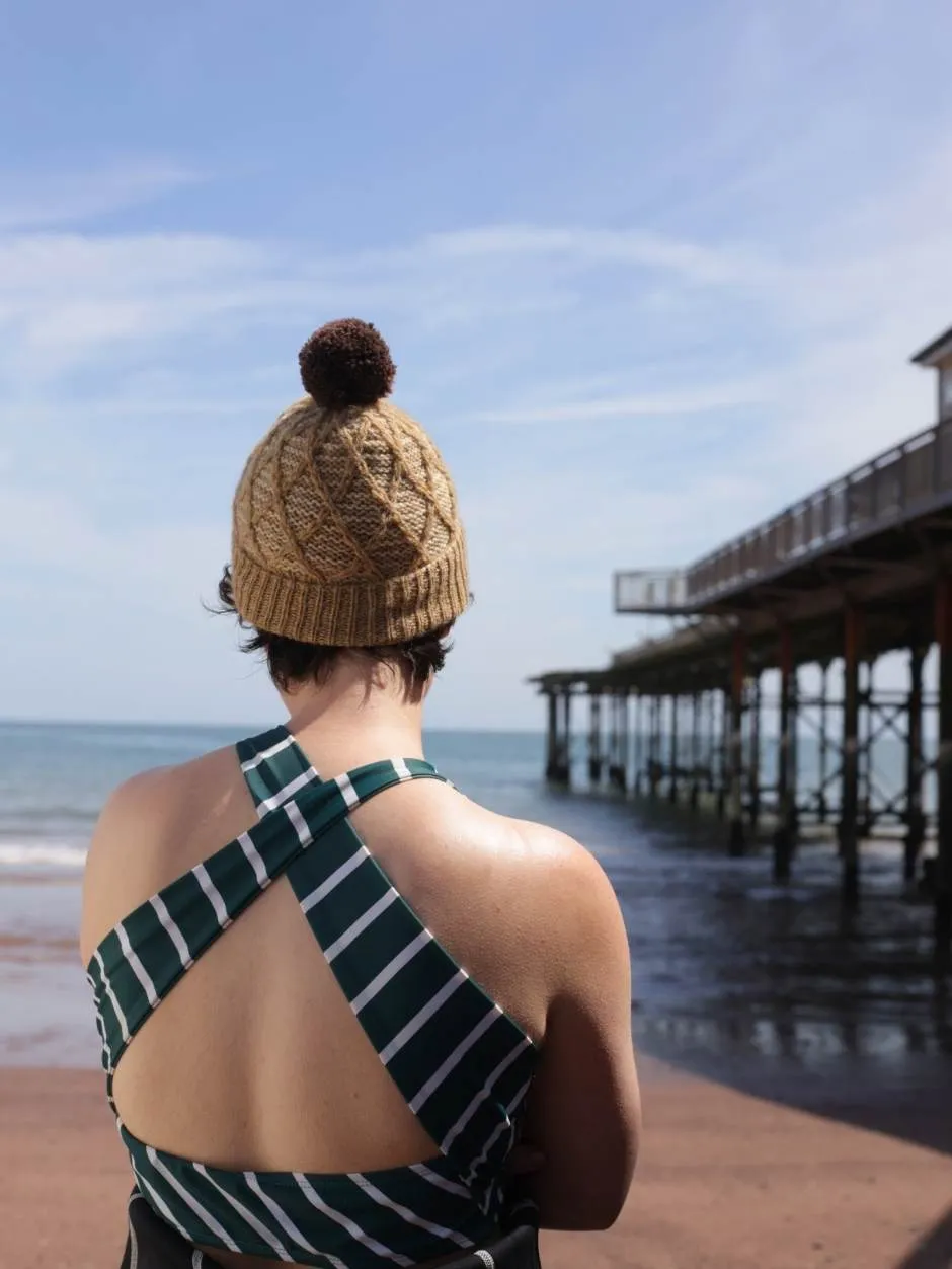 John Arbon Woolacombe Waffle Hat Strickset Multi Pompom Gr 1-3