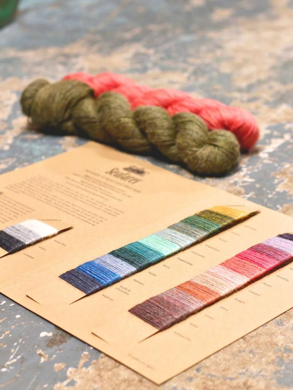 John Arbon Knit by Numbers Farbkarte Wollmuster echte Fadenprobe