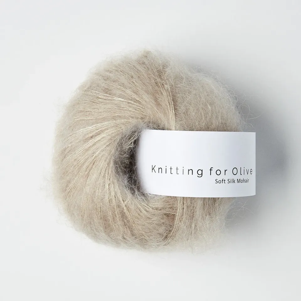 Knitting for Olive Soft Silk Mohair Oatmeal Wolle Beige 25g Flausch