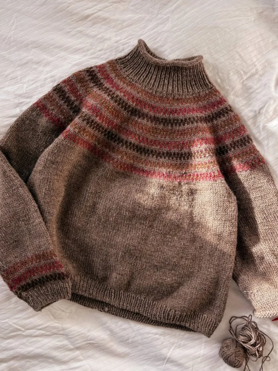 John Arbon Orla Pullover Strickkit Harvest Worsted Rainbow A-B