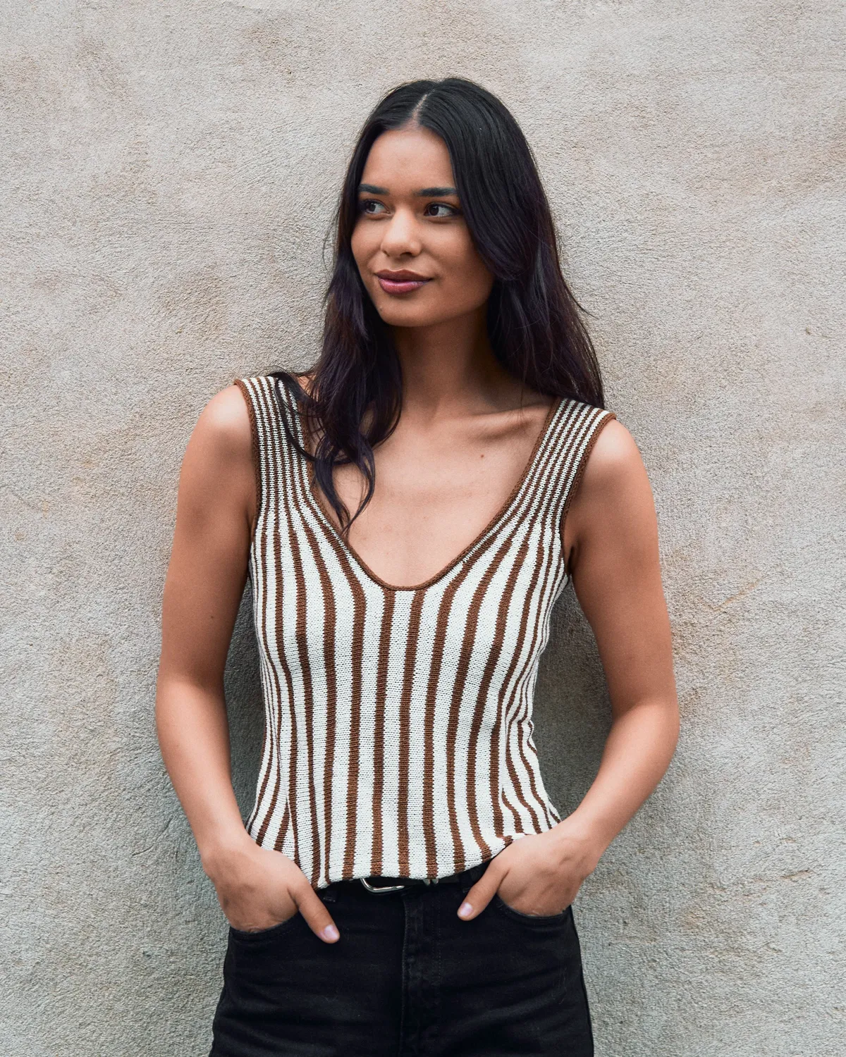 Knitting for Olive Line Top Strickanleitung Damen Streifen