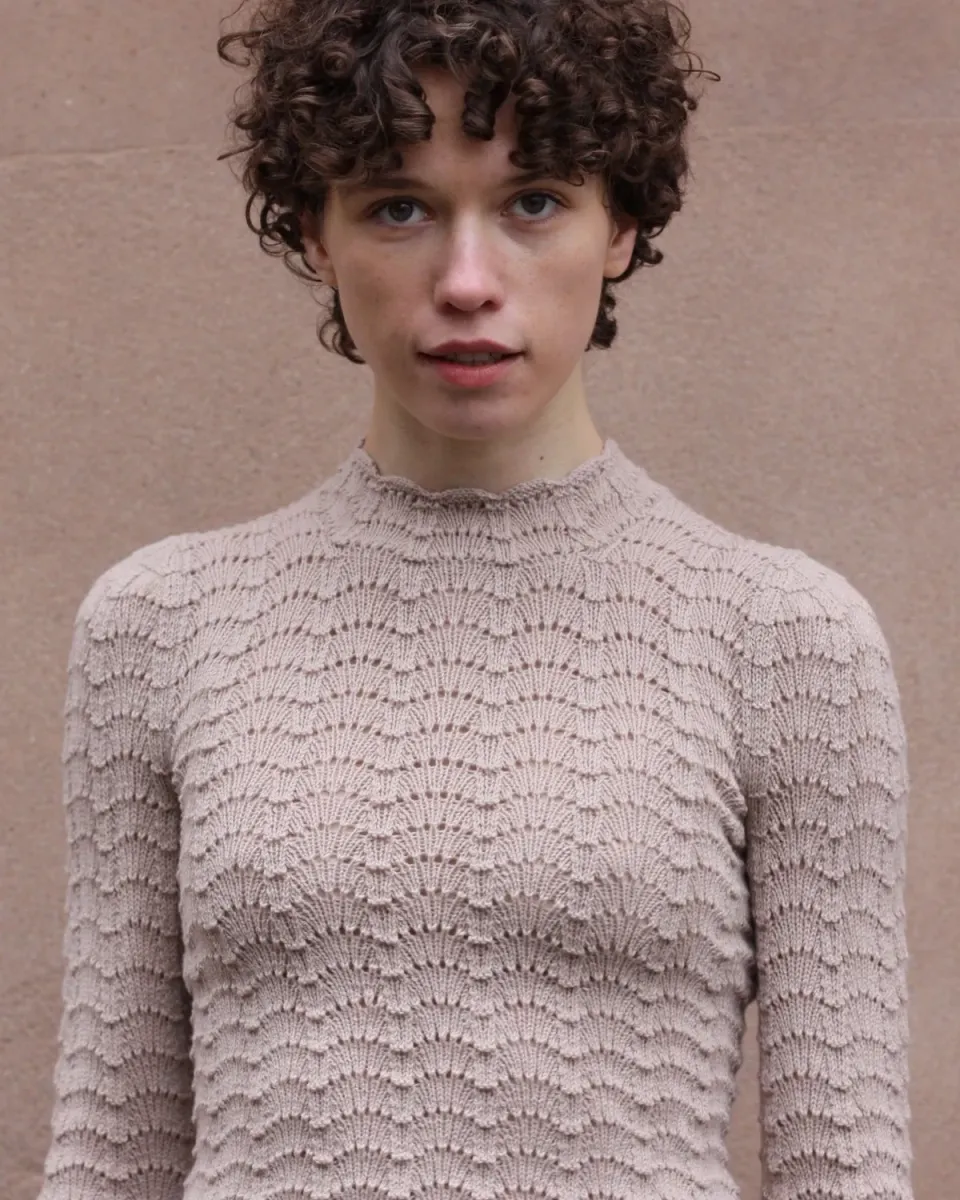 Knitting for Olive Barbroe Blouse Strickanleitung Deutsch Lochmuster