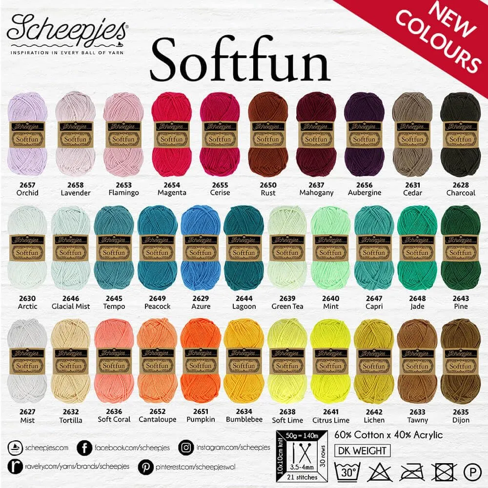 Scheepjes Softfun Mischgarn 50g 2652 Cantaloup-Melone pastell