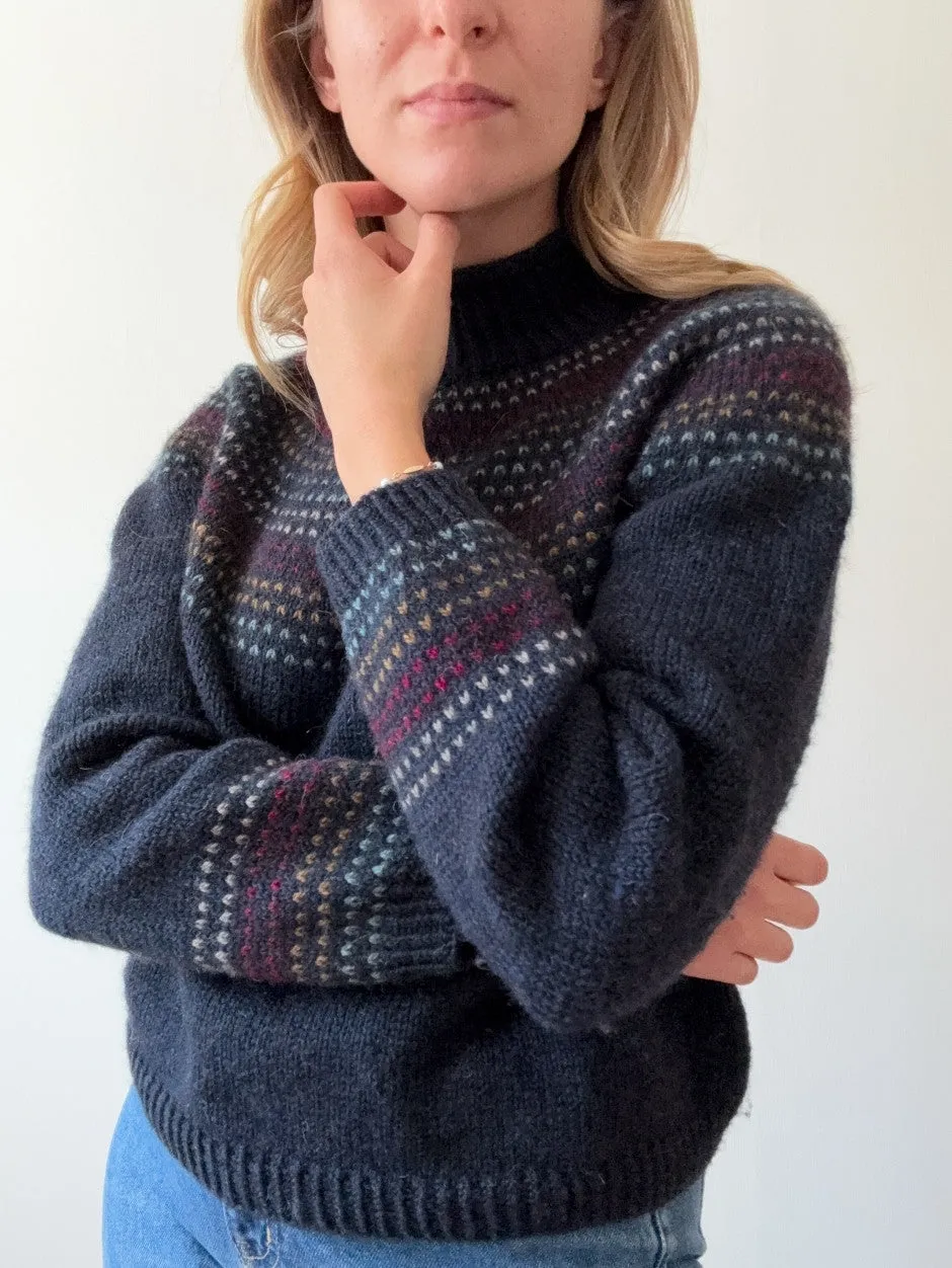 John Arbon Orla Pullover Strickkit Harvest Worsted Rainbow A-B