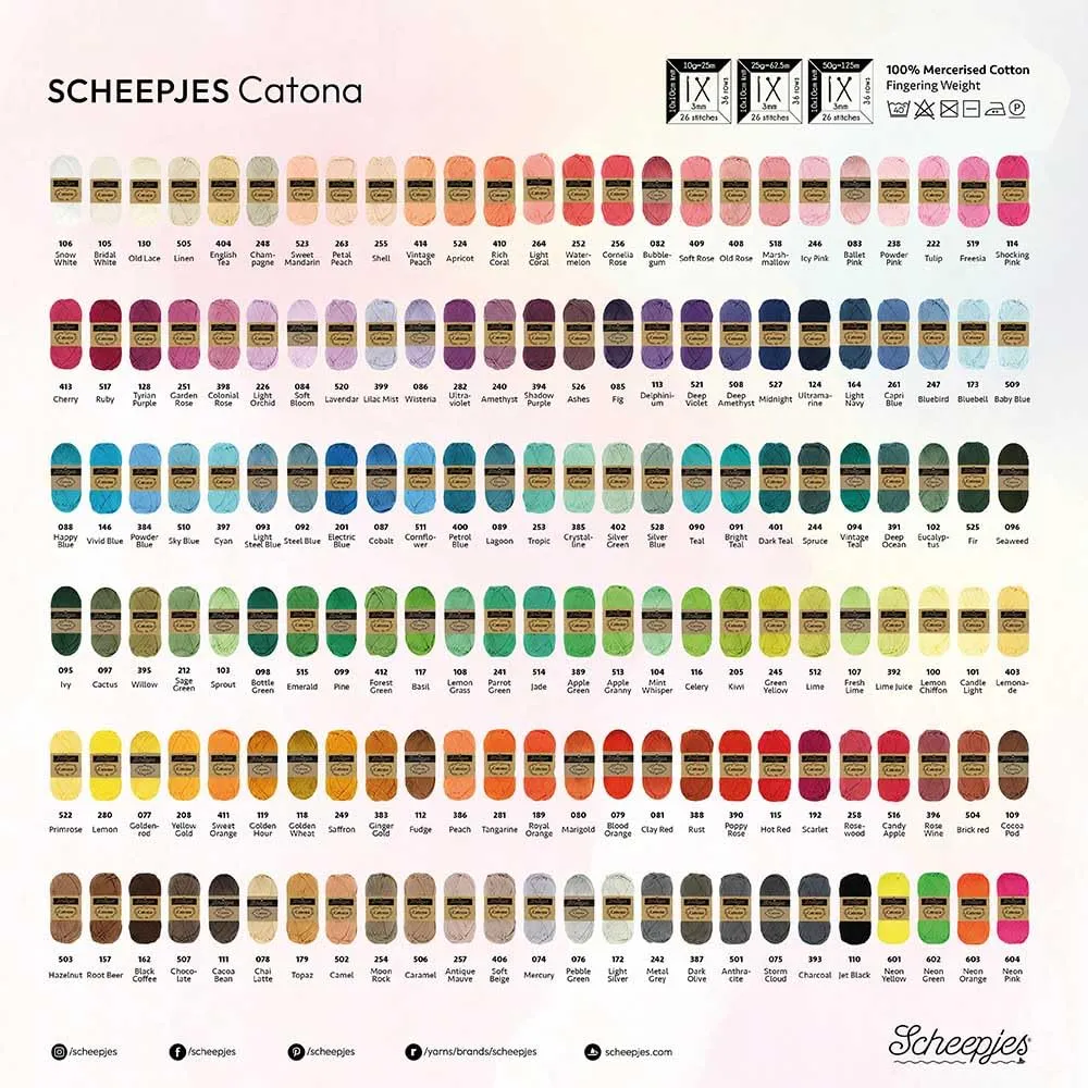 Scheepjes Catona 105 Braut Weiß Baumwollgarn 25g weiß