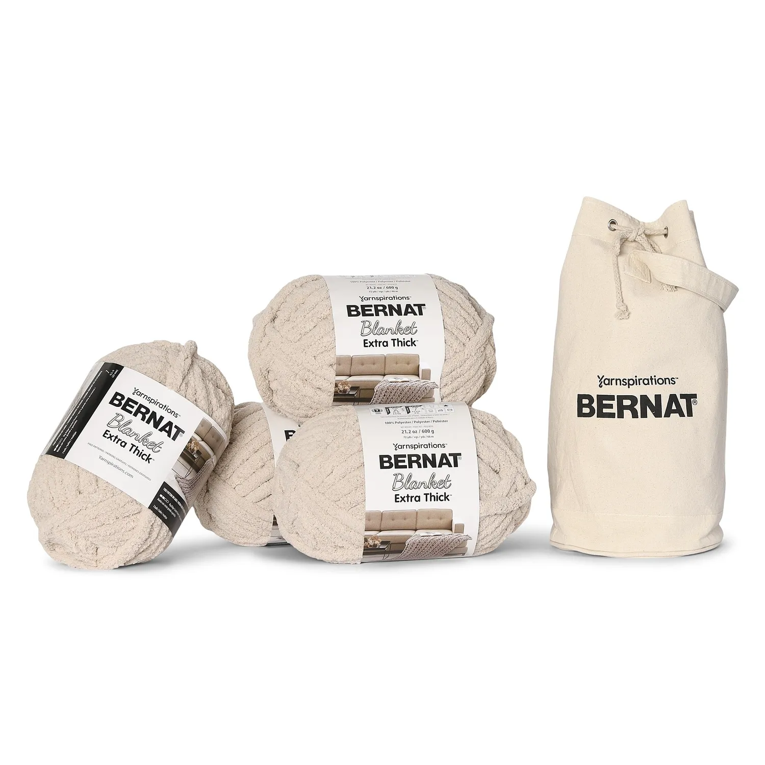 Bernat Blanket Extra Thick Value Pack 4x600g mit Tasche