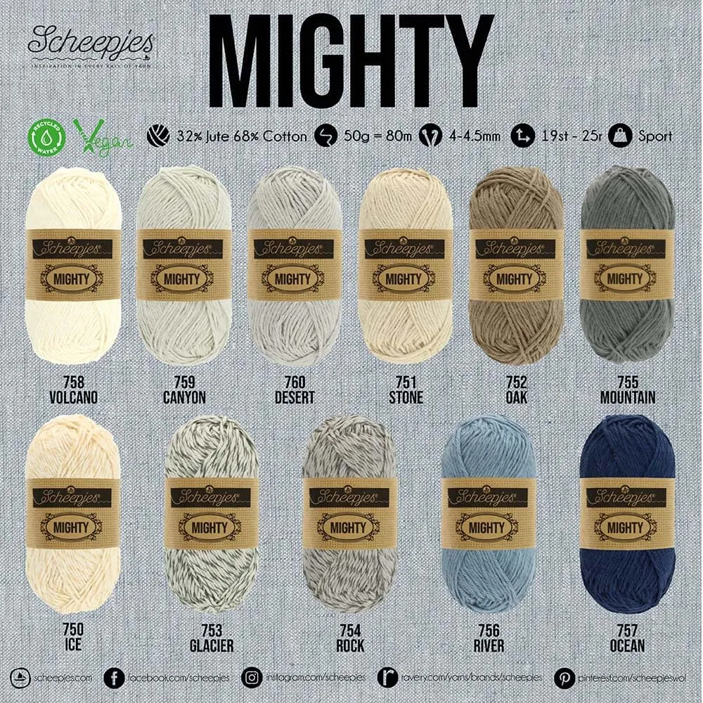 Scheepjes Mighty 760 Taschengarn Desert 50g Jute-Baumwolle
