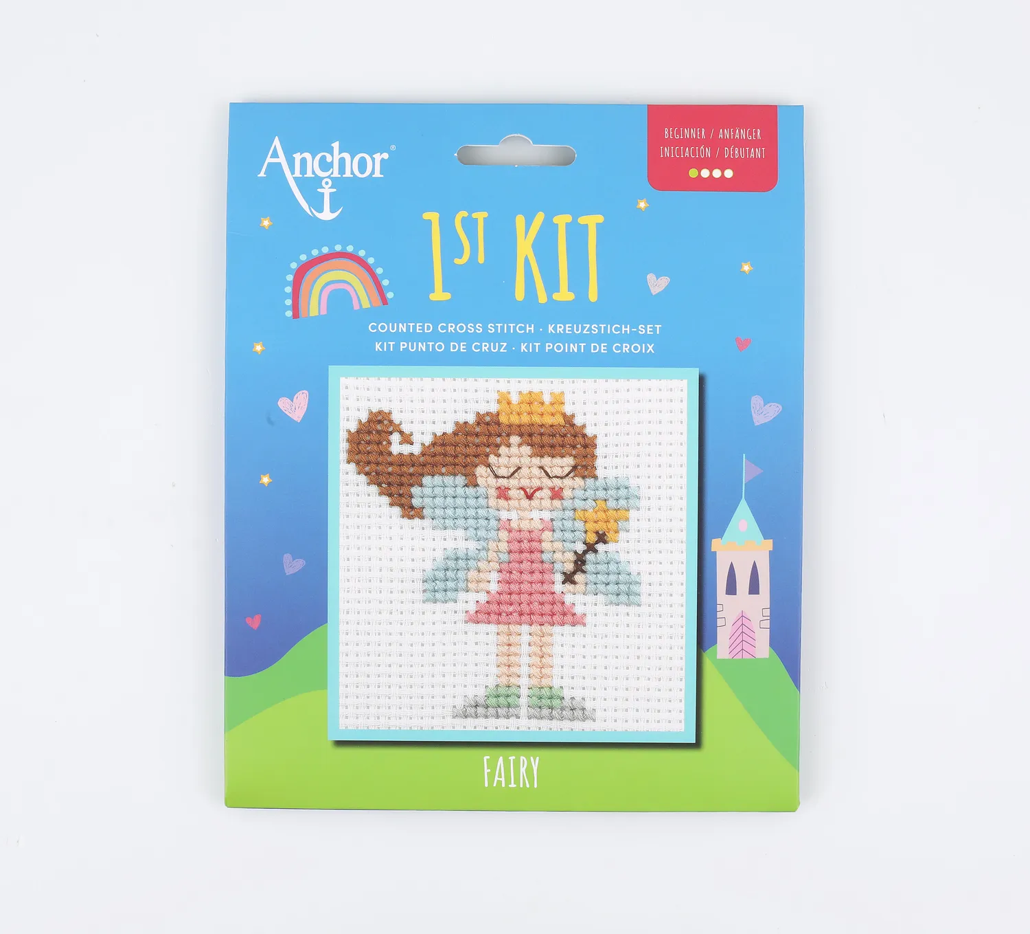 Anchor 1st Kit Kreuzstich Fee Stickset 10x10 cm Anfänger