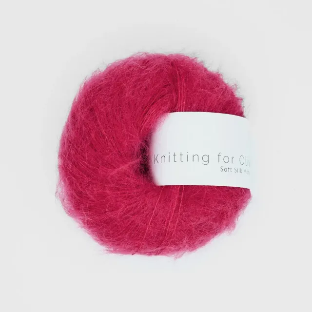 Knitting for Olive Soft Silk Mohair Wolle Raspberry Red Beerenton