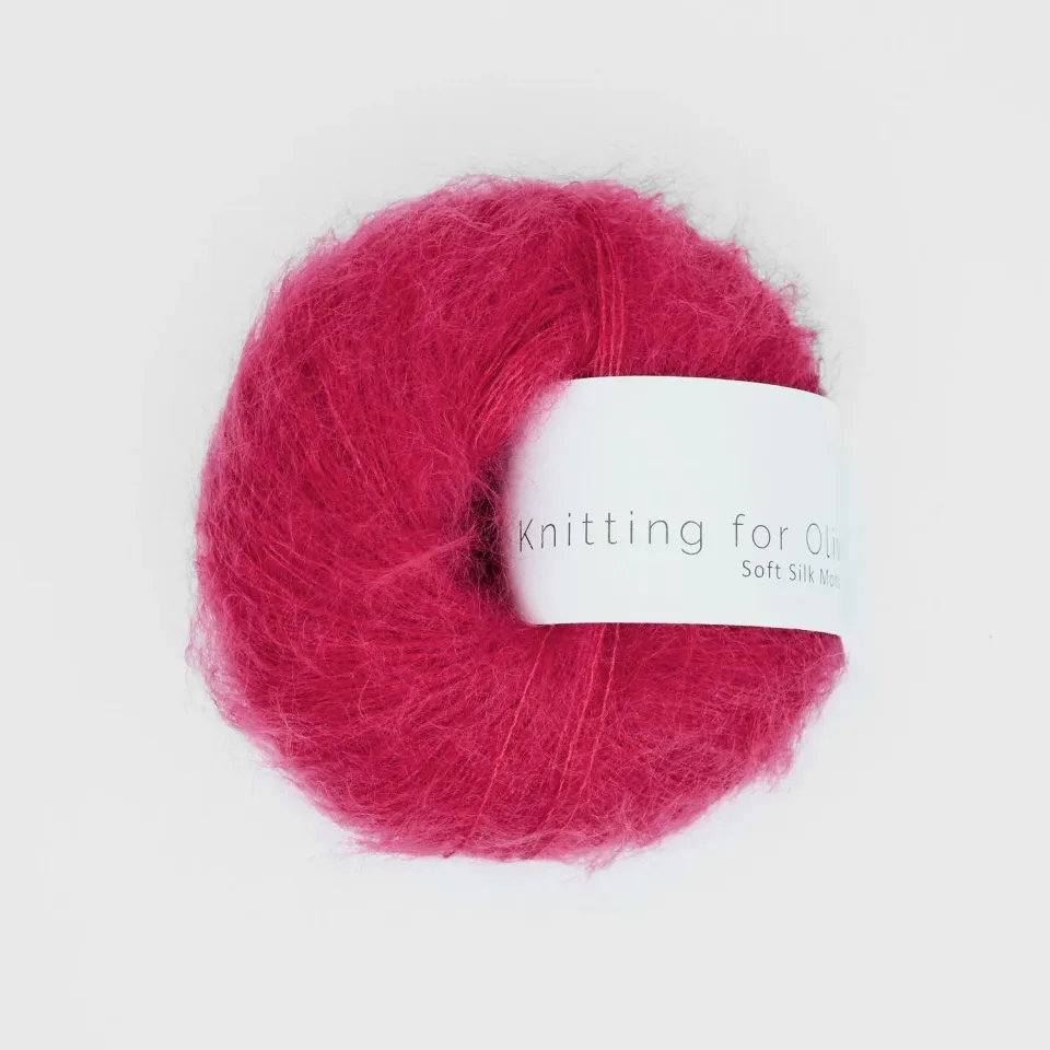 Knitting for Olive Soft Silk Mohair Wolle Raspberry Red Beerenton