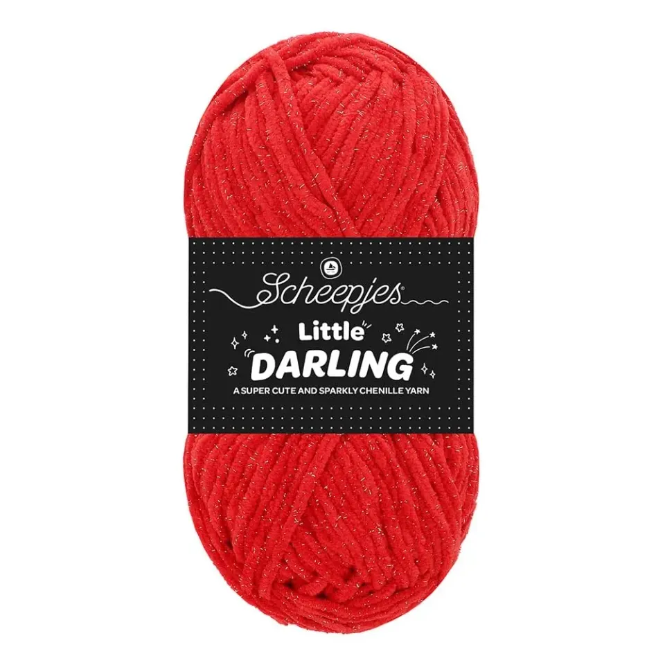 Scheepjes Little Darling 427S Häkelgarn Cherry Sparkle 50g Glitzer