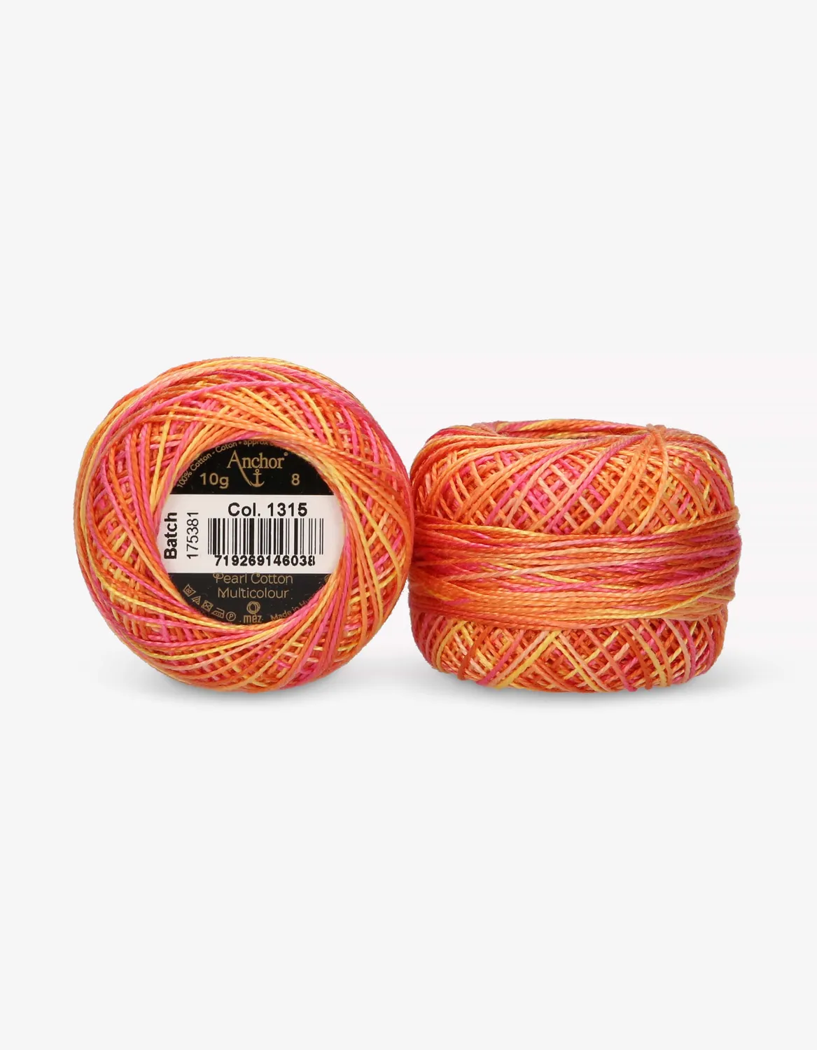 Anchor Pearl Cotton Multicolour 8 Stickgarn Stärke 8 mehrfarbig