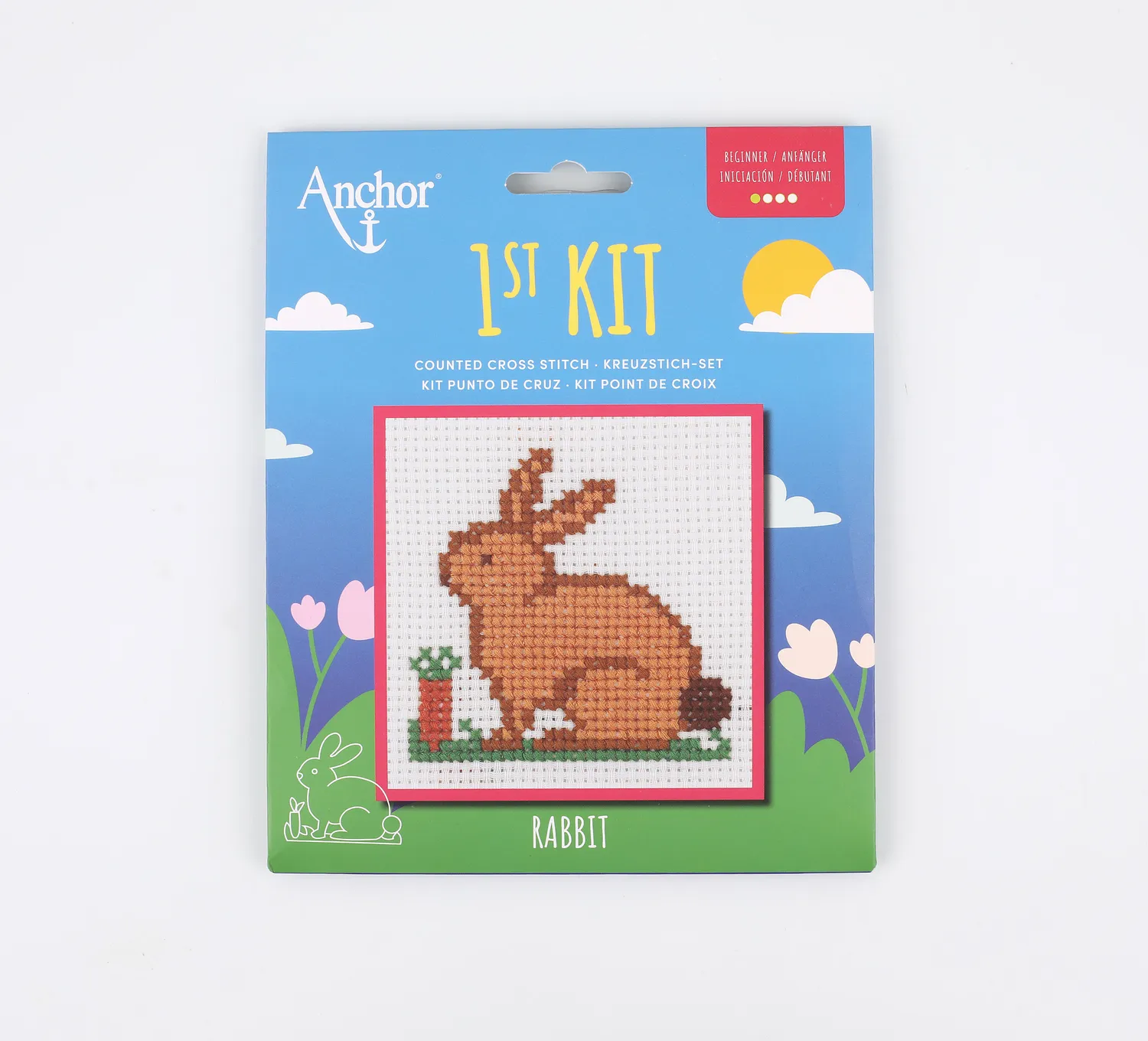 Anchor 1st Kit Kreuzstich-Set Hase 10x10 cm Anfänger