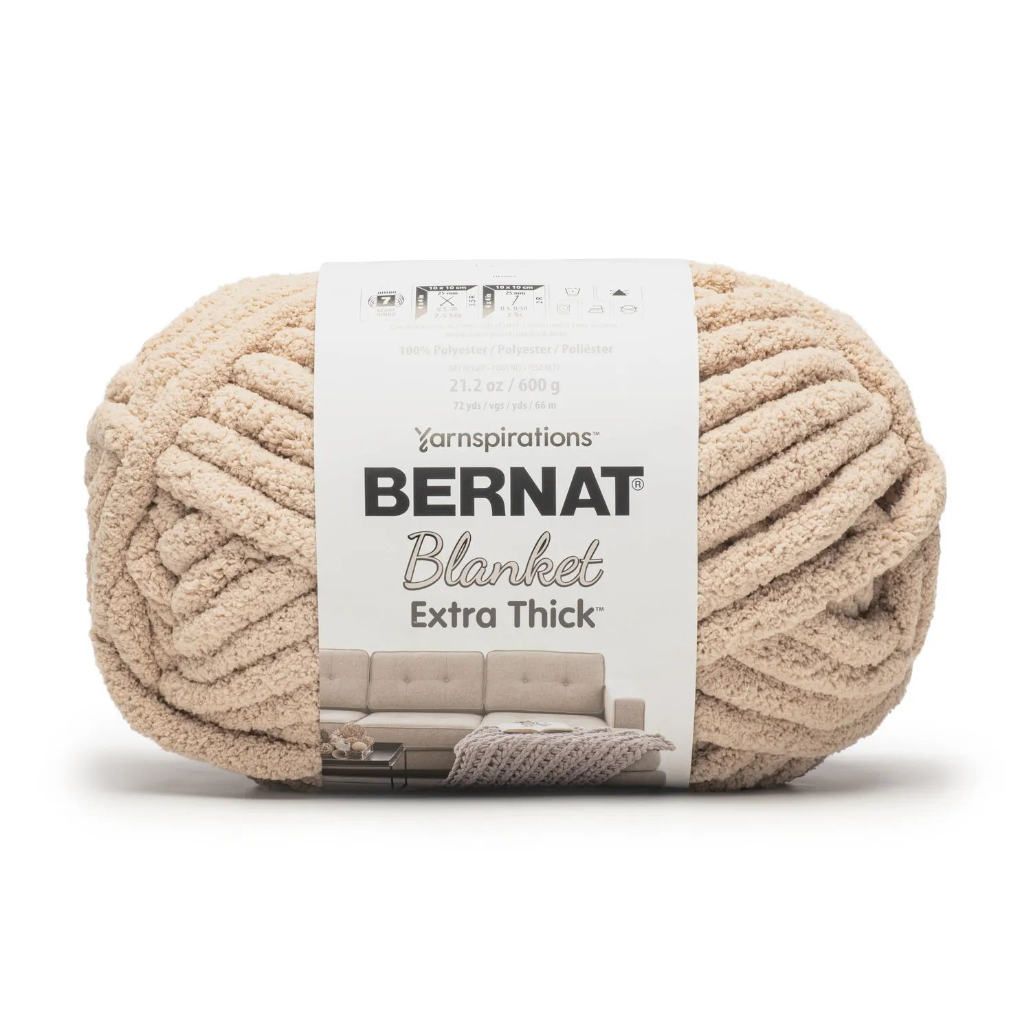 Bernat Blanket Extra Thick Garn 600g Jumbo Chenille