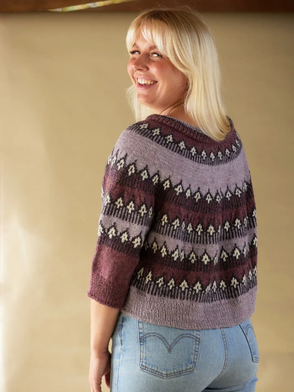 John Arbon Mokosh Pullover Strickset Seide Wolle lila 1