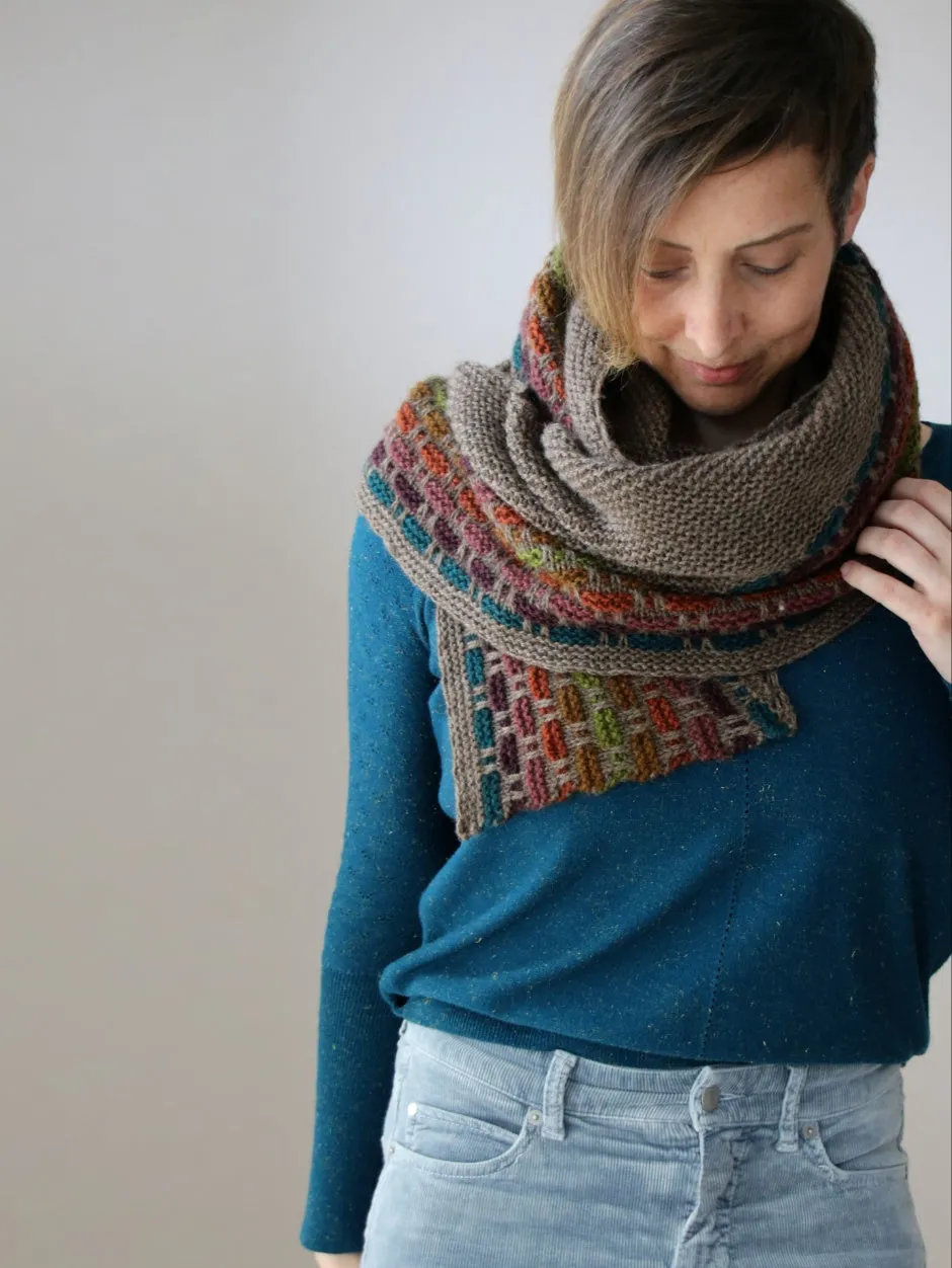John Arbon Harvest Hues Wonderwall Shawl Strickkit Original