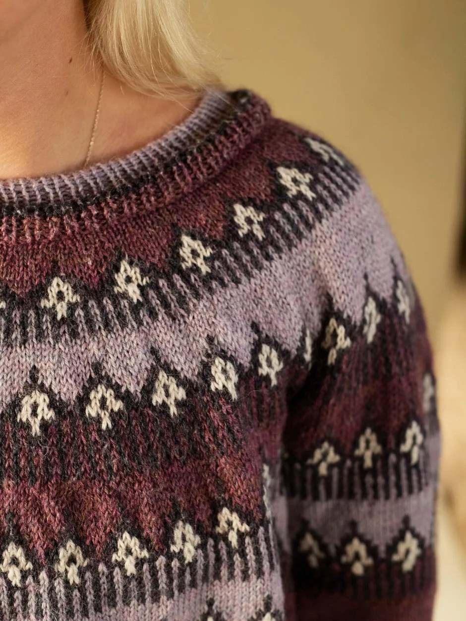 John Arbon Mokosh Pullover Strickset Seide Wolle lila 1