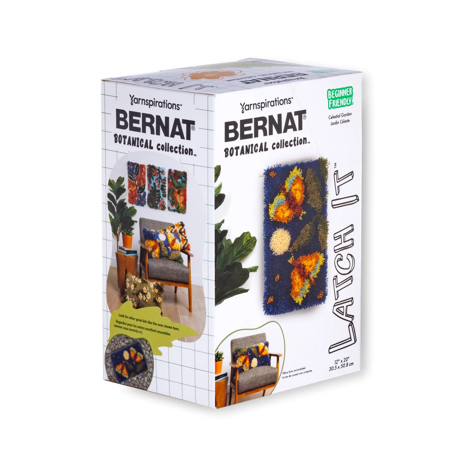 Bernat Latch It Knüpfset Abstract Botanical Knüpfteppich Komplettset
