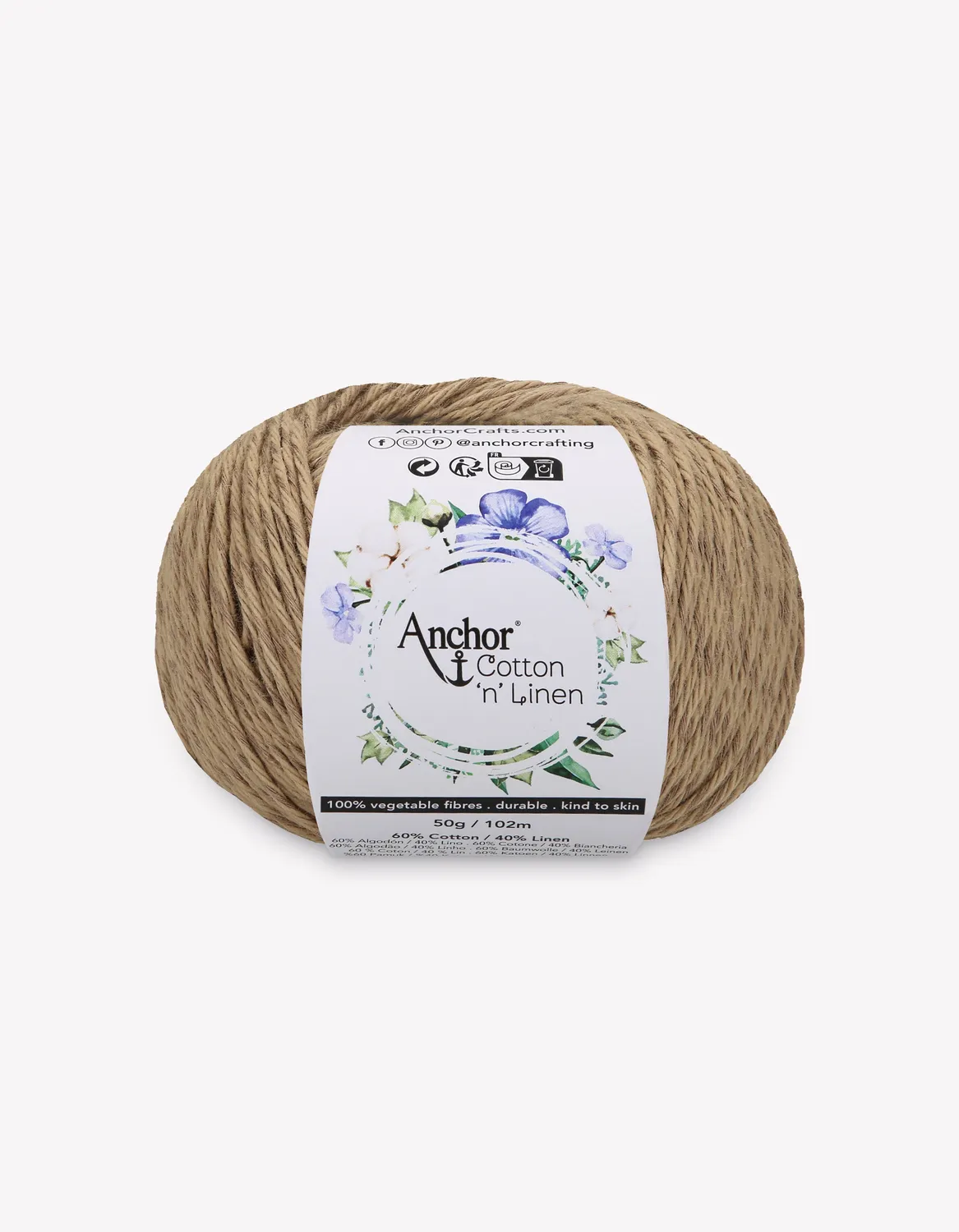 Anchor Cotton n Linen Strickgarn 50g 102m Baumwolle-Leinen