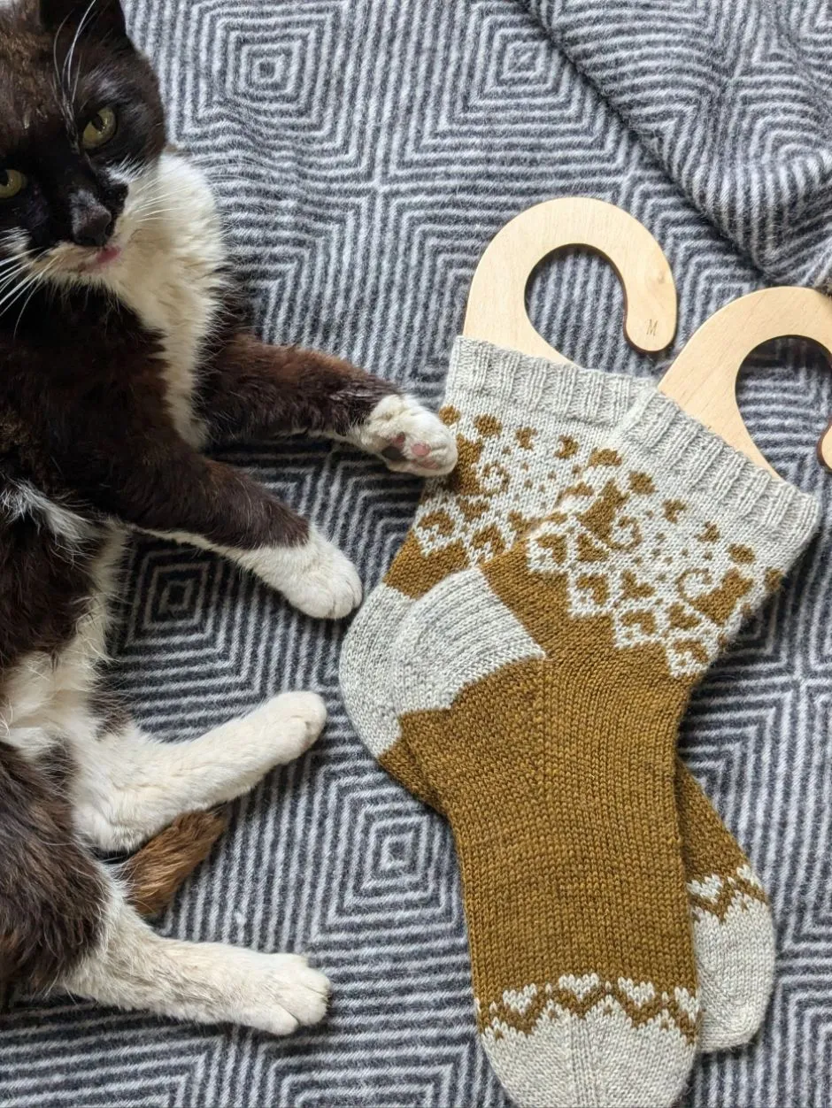 John Arbon Cat Love Socks Strickset Fuzzpig Mizzle Socke
