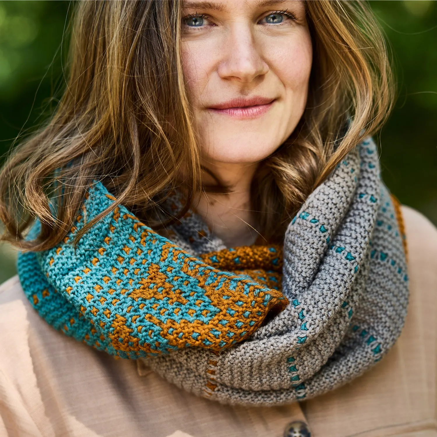 Rosy Green Wool Composure Loop Schal Strickanleitung PDF