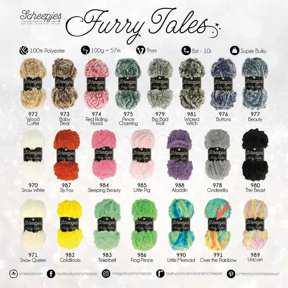 Scheepjes Furry Tales 977 Beauty Fellgarn 100g Plüsch