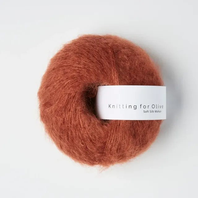 Knitting for Olive Soft Silk Mohair Dusty Robin Wolle 25g Rot