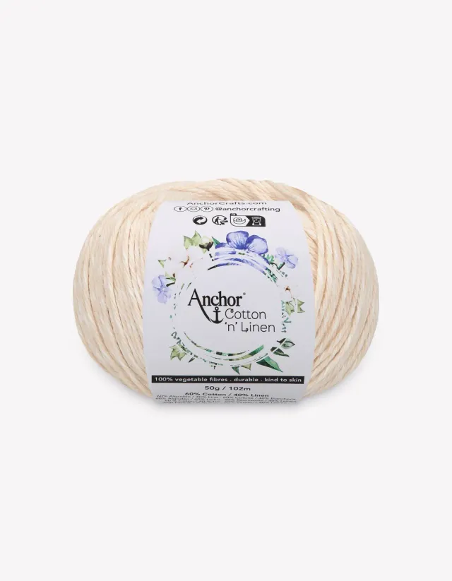 Anchor Cotton n Linen Strickgarn 50g 102m Baumwolle-Leinen