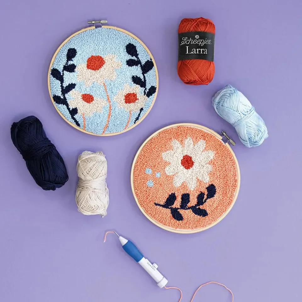 Scheepjes Punch Needle Set Blumen Baumwolle komplett