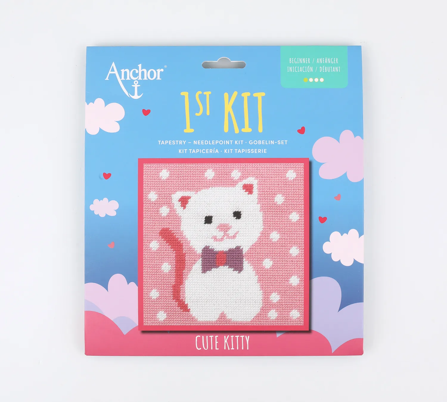 Anchor 1st Kit Cute Kitty Gobelin Set 15x15 cm