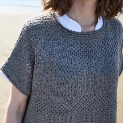 Rosy Green Wool Malie Top Knitting Pattern Cheeky Merino Taupe