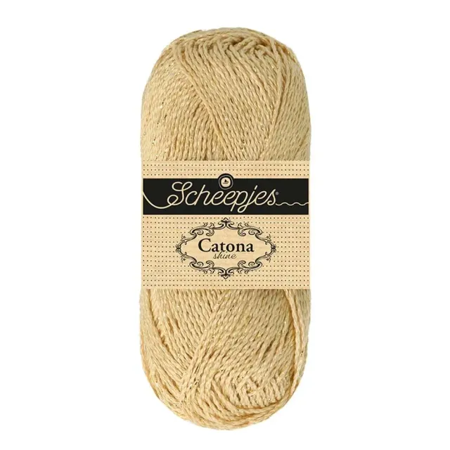 Scheepjes Catona Shine 404 English Tea Garn 50g Goldglanz