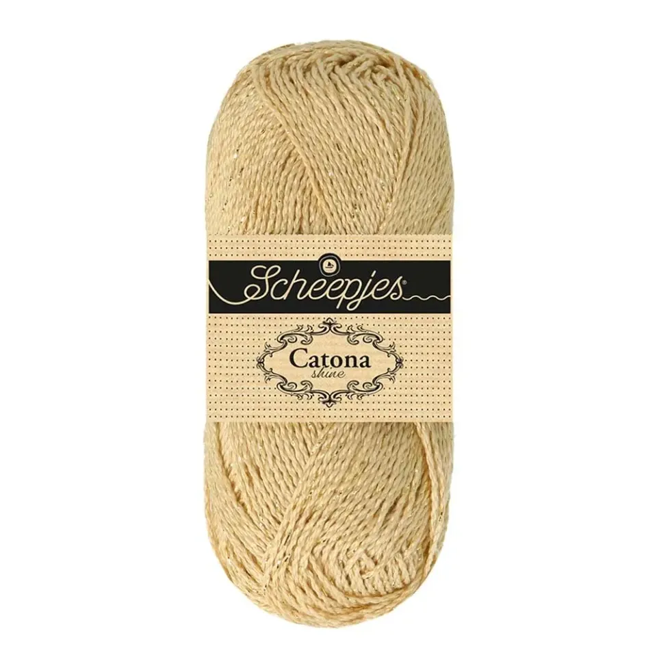 Scheepjes Catona Shine 404 English Tea Garn 50g Goldglanz
