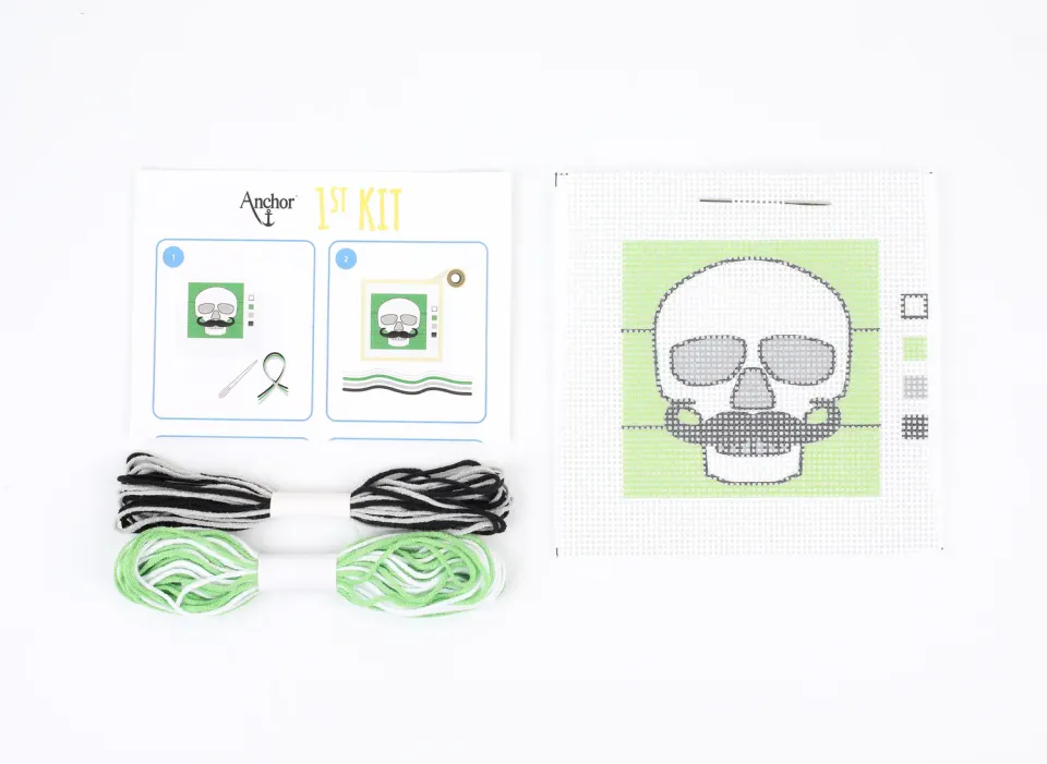 Anchor 1st Kit Totenkopf Longstitch-Set 10x10 cm