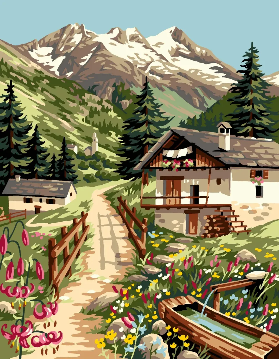 Anchor Royal Paris Mountain Pastures Stickcanvas 47,5x37cm für