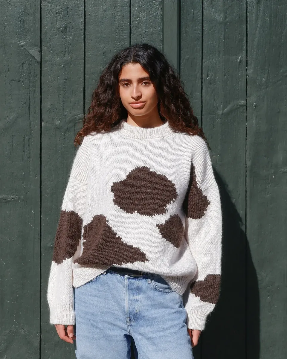 Knitting for Olive Cow Sweater Adult Strickanleitung Kuhmuster