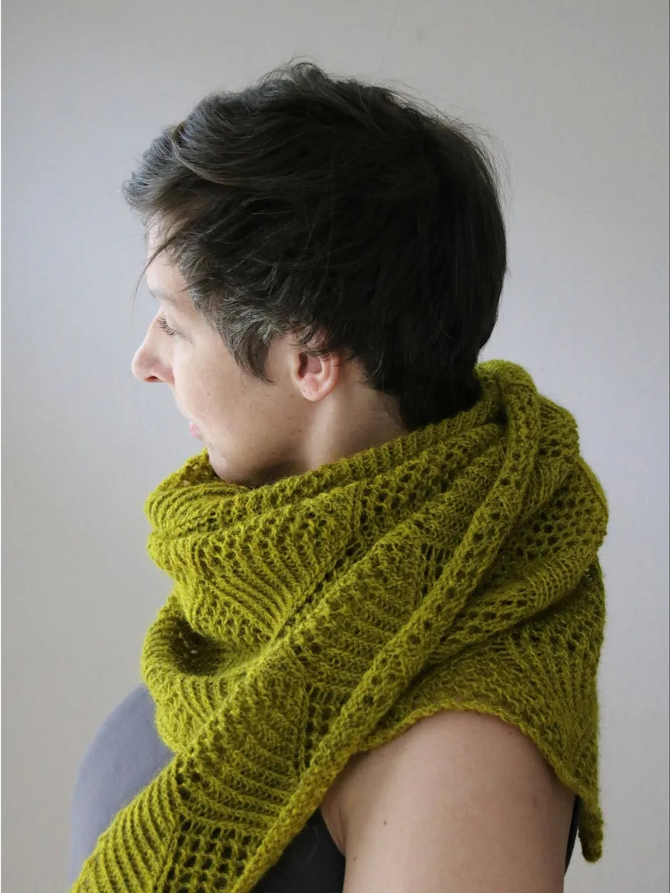 John Arbon Rainshine Shawl Strickkit Appledore DK Golden Knob