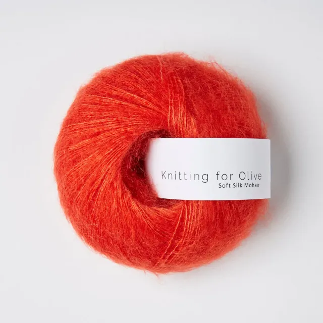 Knitting for Olive Soft Silk Mohair Wolle Blood Orange 225m
