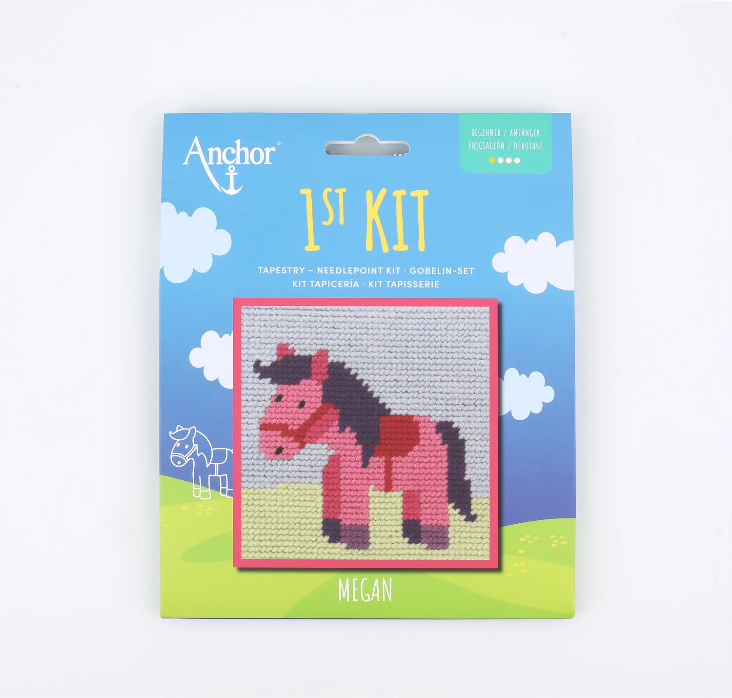 Anchor 1st Kit Megan Stickset Pferd rosa 15x15 cm