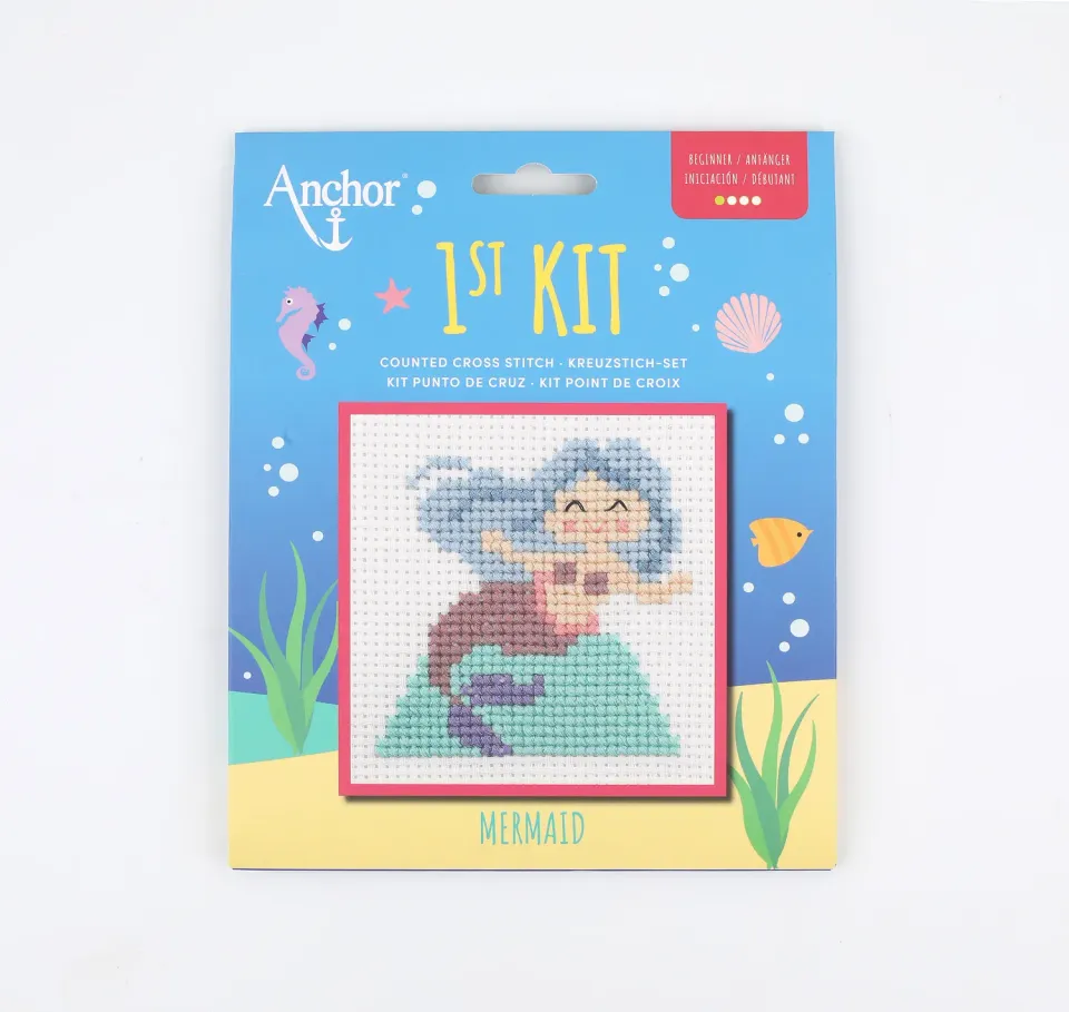 Anchor 1st Kit Mermaid Kreuzstichset 10 cm Anfänger