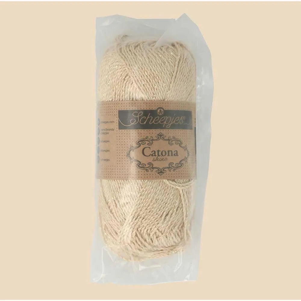 Scheepjes Catona Shine 404 English Tea Garn 50g Goldglanz