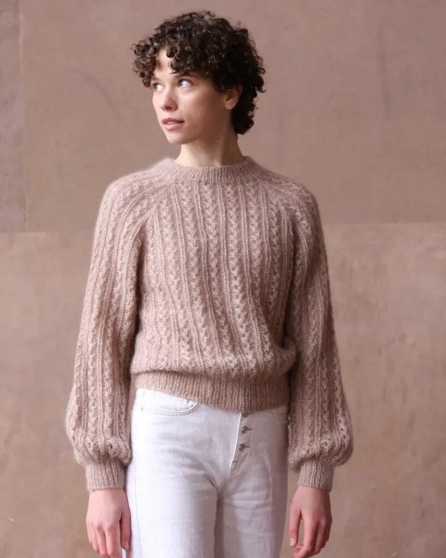 Knitting for Olive Waffle Sweater Strickanleitung Deutsch Mohair
