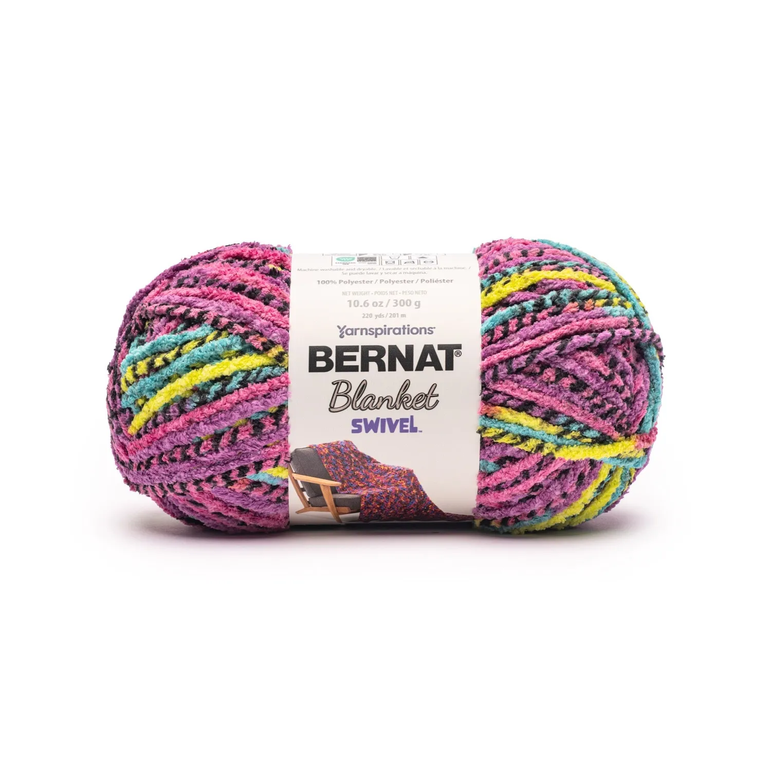 Bernat Blanket Swivel Chenillegarn 300g Schwarz-Effekt