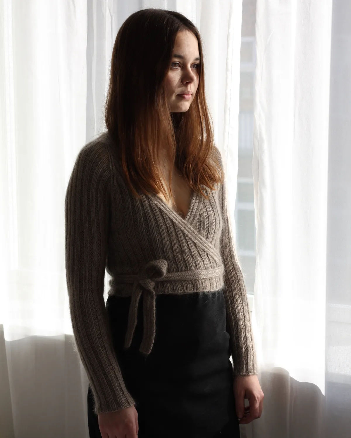 Knitting for Olive Darling Wrap Strickanleitung Wickeljacke Deutsch Rippe