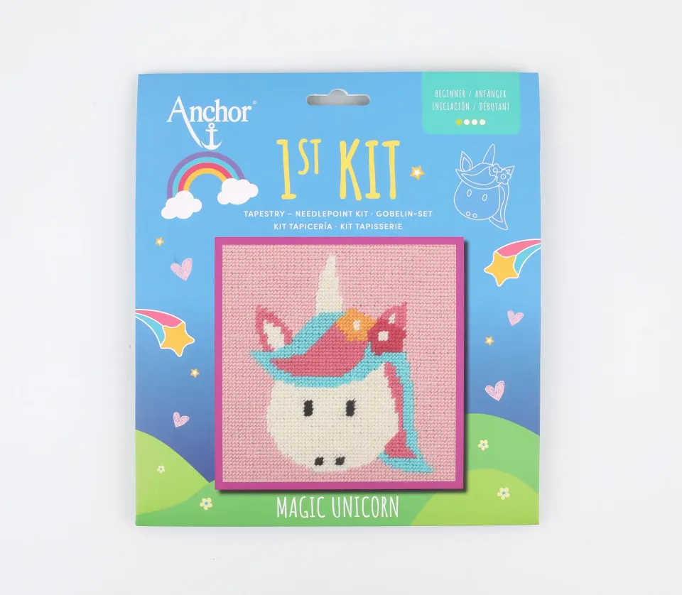 Anchor 1st Kit Magic Unicorn Gobelin-Set 15x15 Anfänger