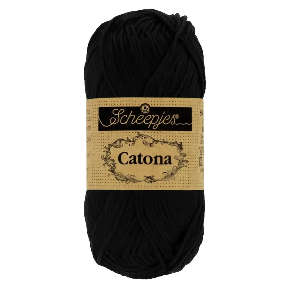 Scheepjes Catona 110 Jet Black Häkelgarn 100g mercerisiert