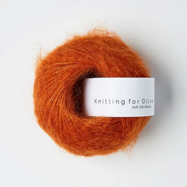 Knitting for Olive Soft Silk Mohair Burnt Orange Mohairwolle Kid-Mohair